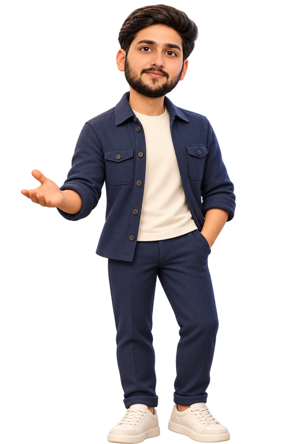 Full-body 3D cartoon avatar of Talha Abbas